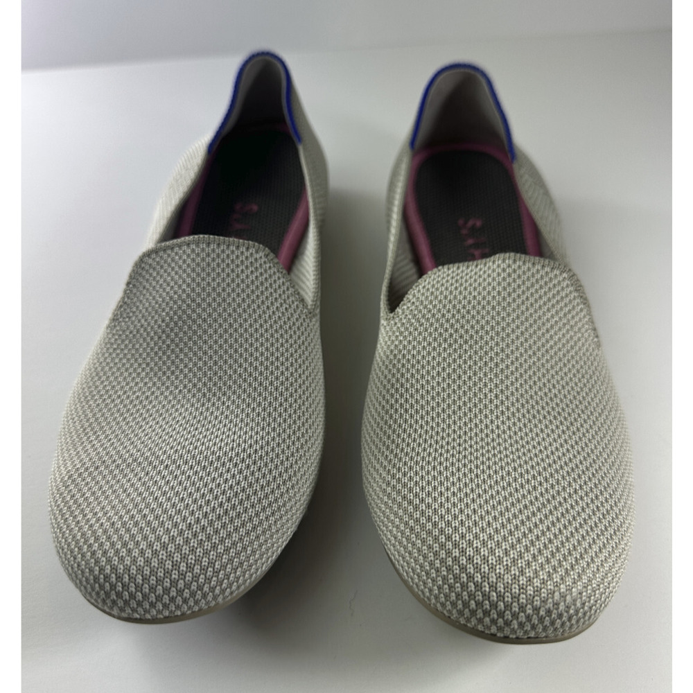 Rothy’s The Loafer Double Stitch Linen Tan Cream Slip On Shoes Women’s Size 8 - Picture 2 of 16